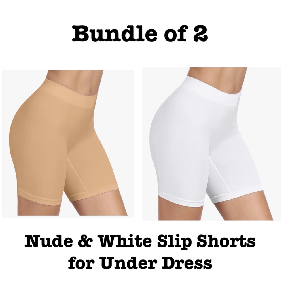 BESTENA Bundle of 2 Slip Shorts for Under Dress Seamless Smooth Boyshorts-XXL